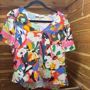 CROSBY by Mollie Burch Vivid Floral Blouse